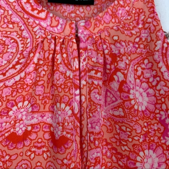 Cynthia Rowley pink paisley pattern tank top, S - Picture 4 of 8